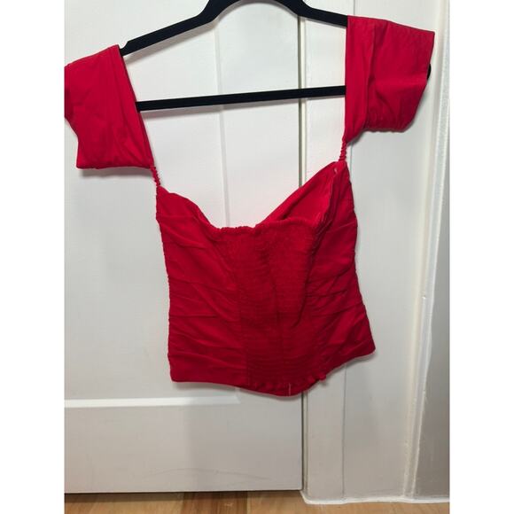 Reformation Adan Top Off-Shoulder Sweetheart Neckline - Size 6 - Picture 5 of 7